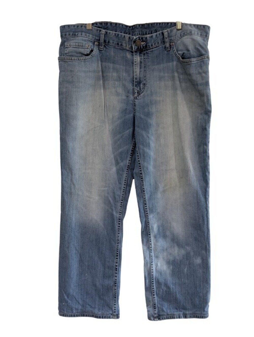 Calvin Klein Men's Straight Jeans, Blue, Size 38" Waist, Faded Wash, Distressed